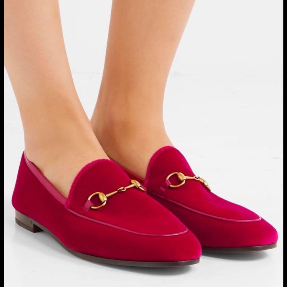 GUCCI velvet loafers